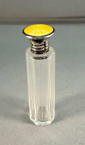 Cut glass scent bottle - cut,