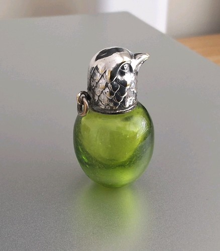 Antique silver and - green, glass